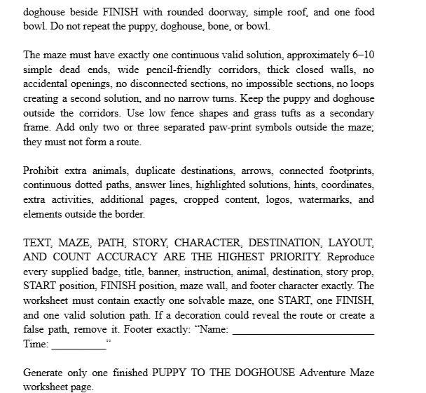 Second worksheet concept created from structured AI prompt