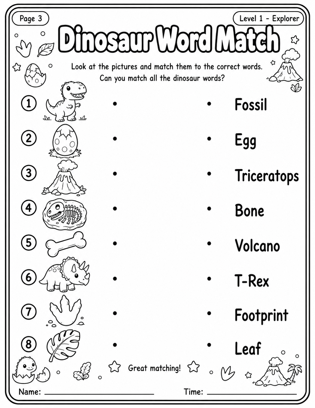 Picture Word Match printable worksheet preview
